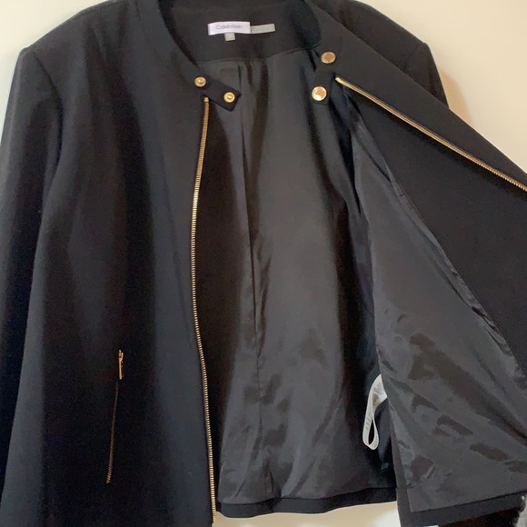 Calvin Klein Size 22W (US) Stretch Long-sleeve Jacket w/ Gold Hardware - Picture 9 of 13